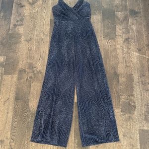 ALYA Jumpsuit, Glittery Blue, M, Gently Used